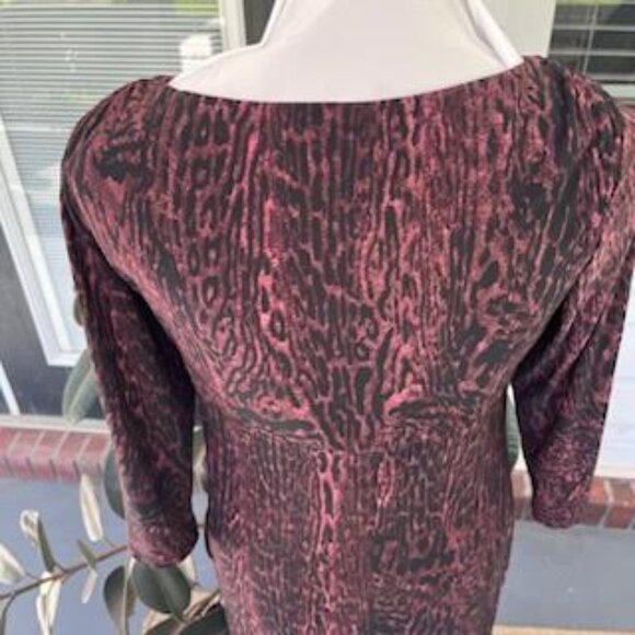 Lauren Ralph Lauren Stretch Jersey Knit Leopard Dress Print Size 10 Midi - Picture 8 of 12